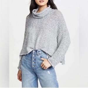 Free People BFF Cowl Neck Sweater Women’s Small Gray Oversized